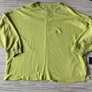 Aerie Oversized Sweatshirt Size XL Lime Green Staying Kind Feeling Cool Pullover
